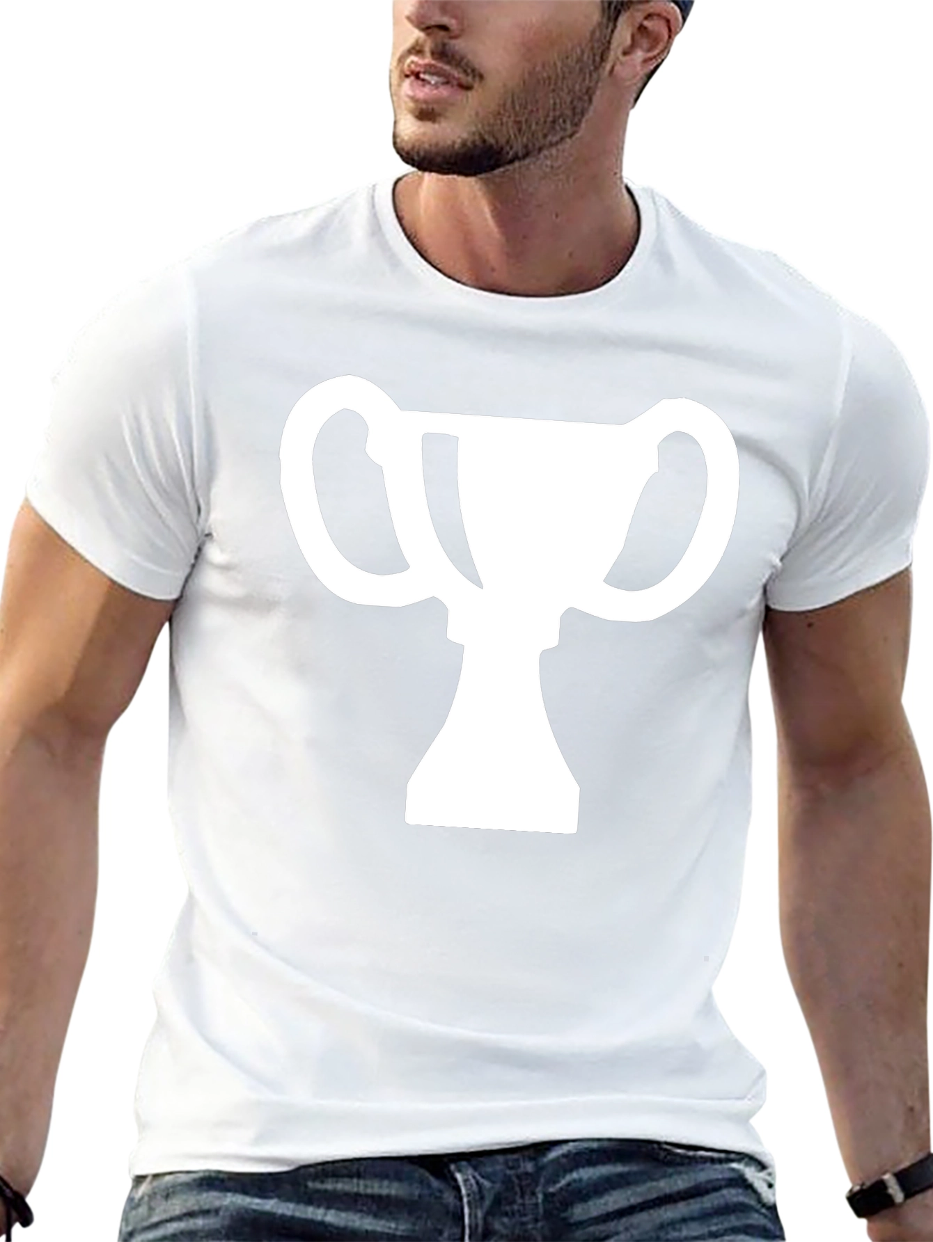 Trophy Graphic Tee - Black Cotton T-Shirt