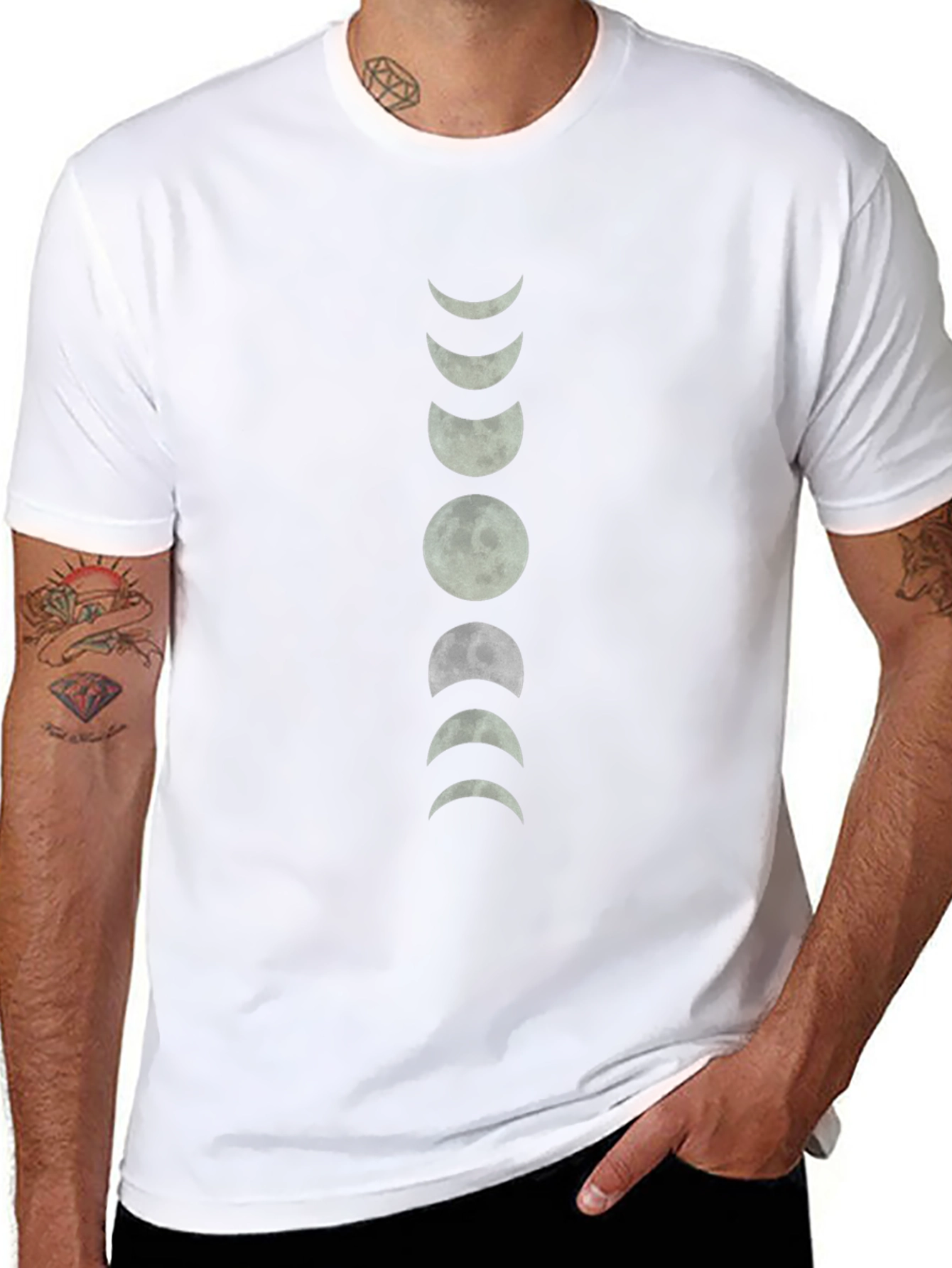Lunar Phase Graphic Tee - Trendy Black T-Shirt