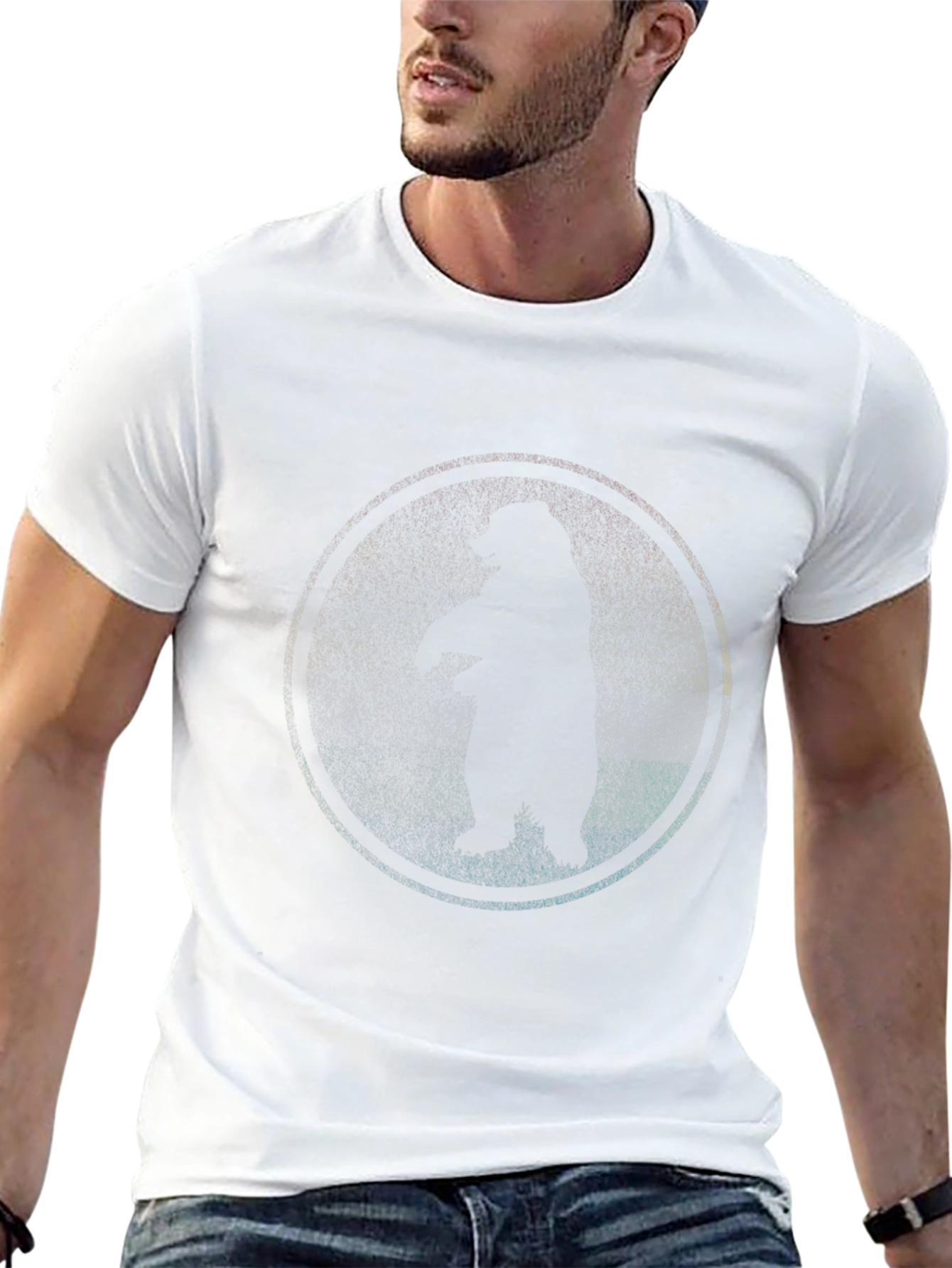 Cool Bear Silhouette Graphic Black T-Shirt