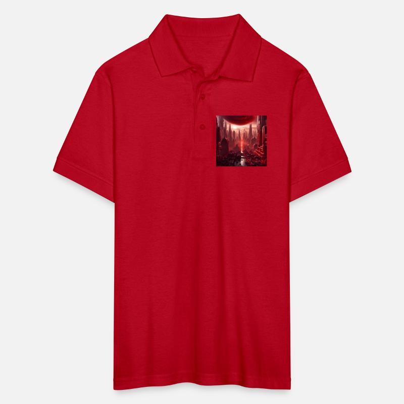 Red Megapolis City On Alien Planet Sci-Fi Topic