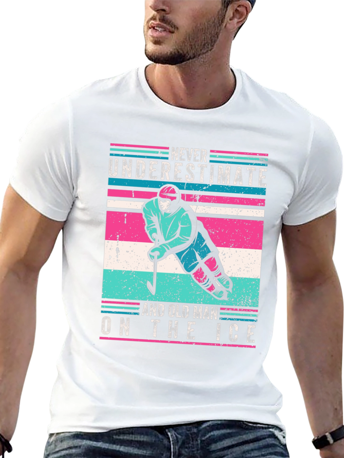 Old Man Hockey T-Shirt - Never Underestimate!