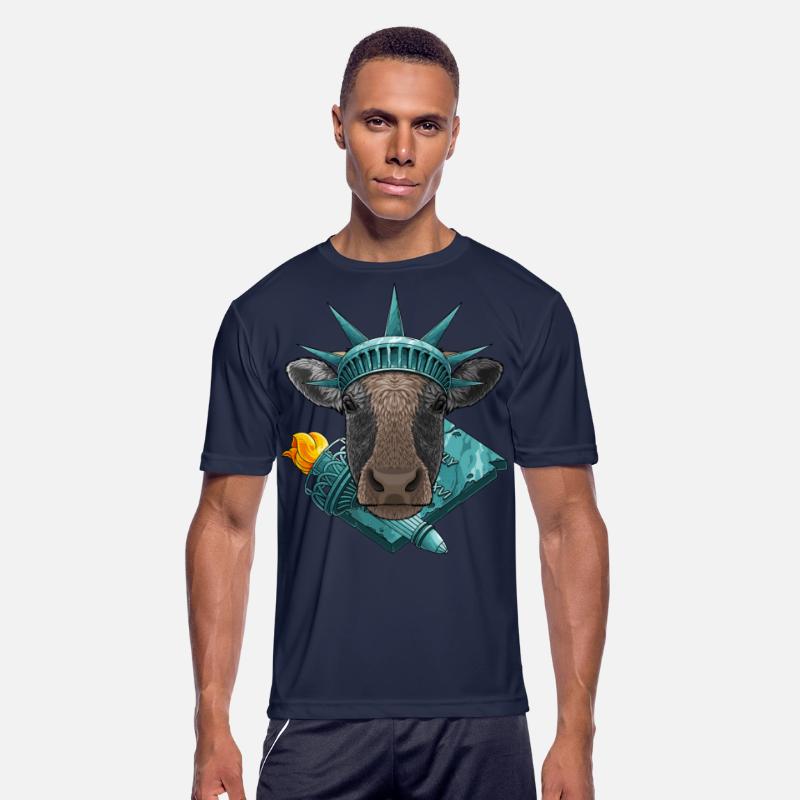 Statue Of Liberty Cow 4th Of July Farmer USA Ameri