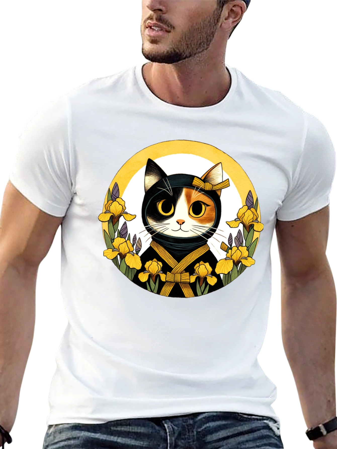 Ninja Cat Graphic Tee - Unisex Black T-Shirt