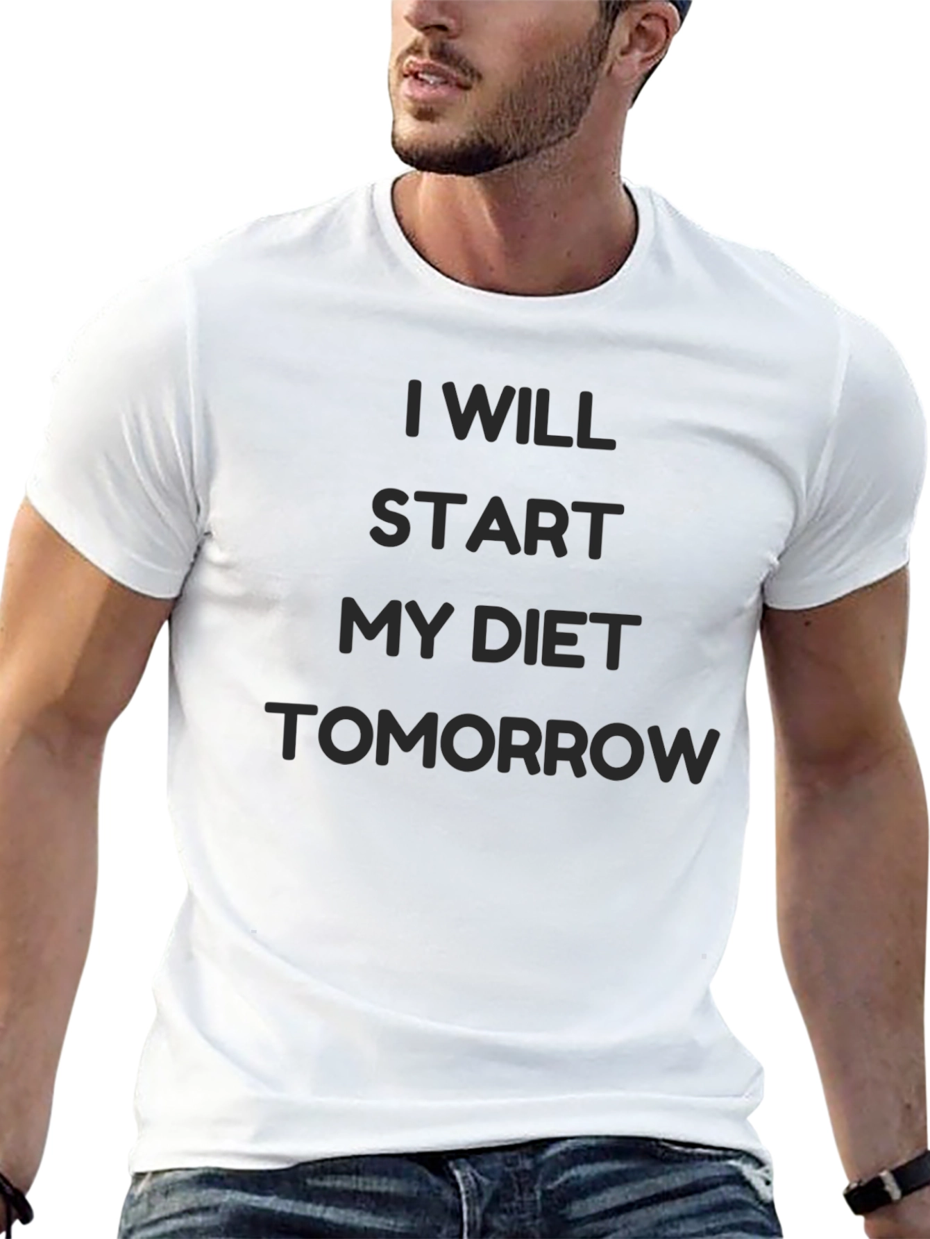 I Will Start My Diet Tomorrow Black T-Shirt