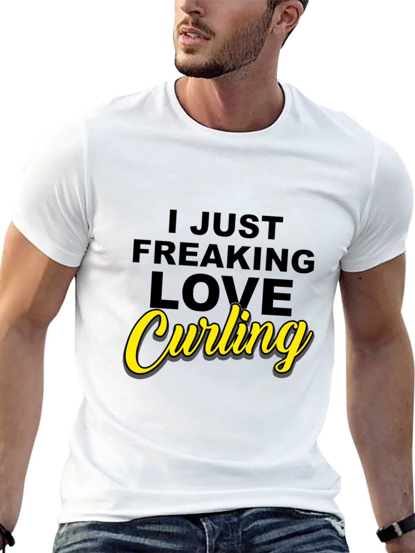 I Love Curling Graphic T-Shirt