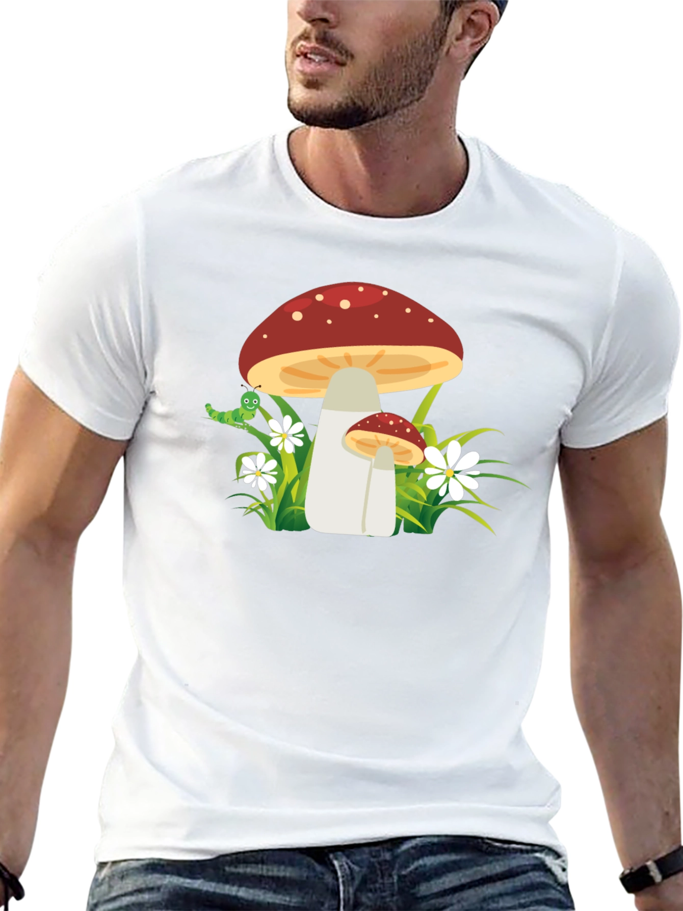 Mushroom Graphic Tee - Funky Nature Shirt