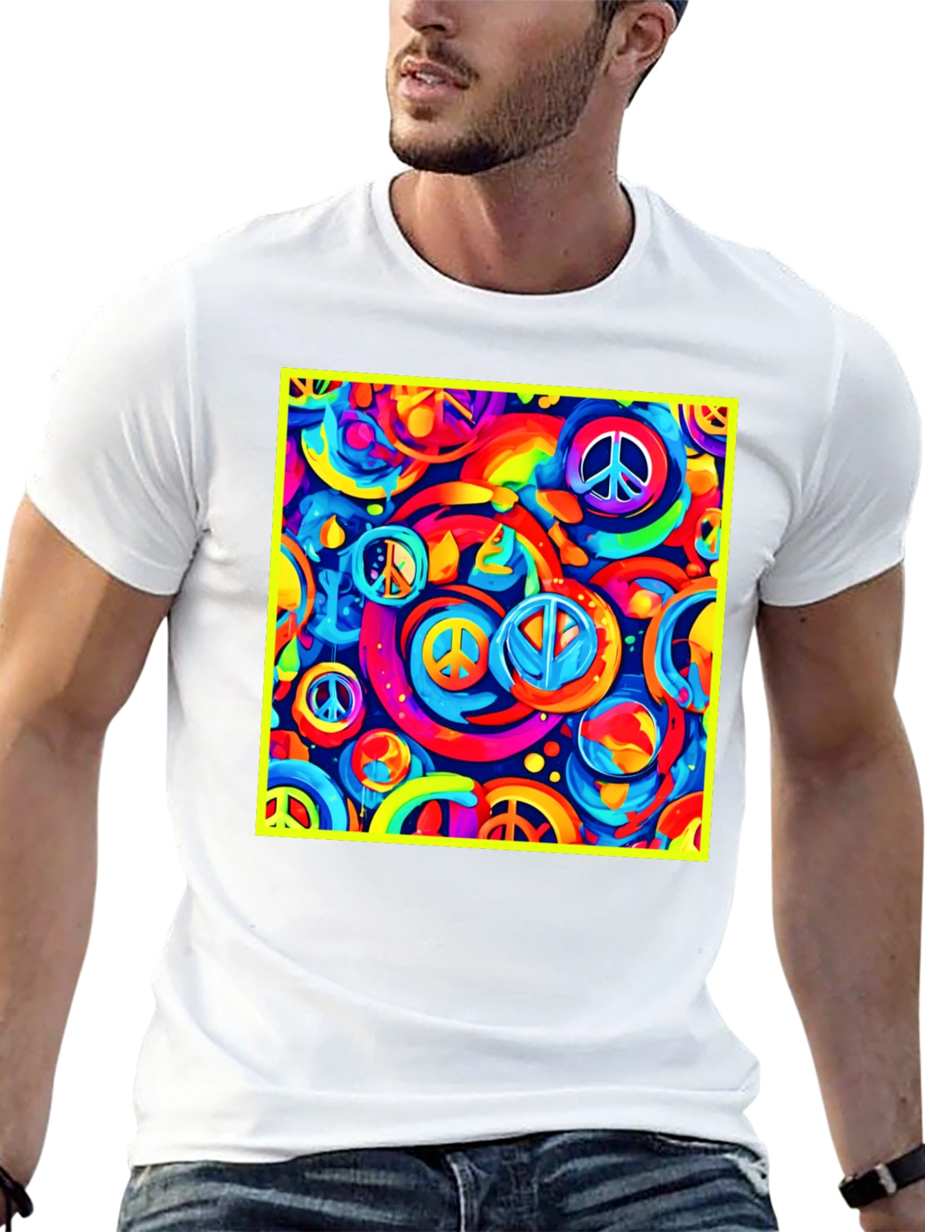 Peace Sign Retro Black T-Shirt