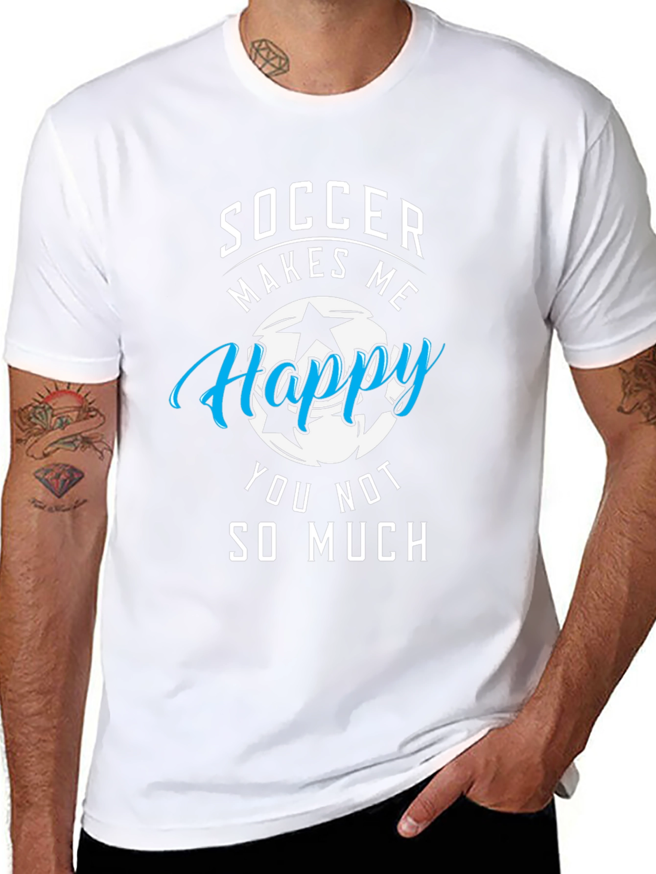 Soccer Makes Me Happy T-Shirt Funny Graphic Tee