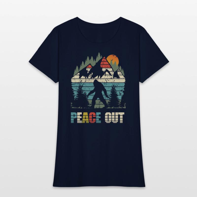 yeti peace out bigfoot sasquatch retro vintage