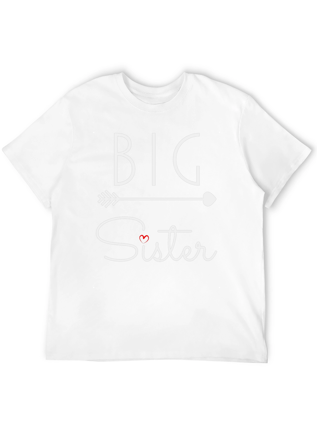 Big Sister Arrow Heart T-Shirt - Black