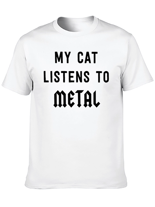 My Cat Listens to Metal Black T-Shirt