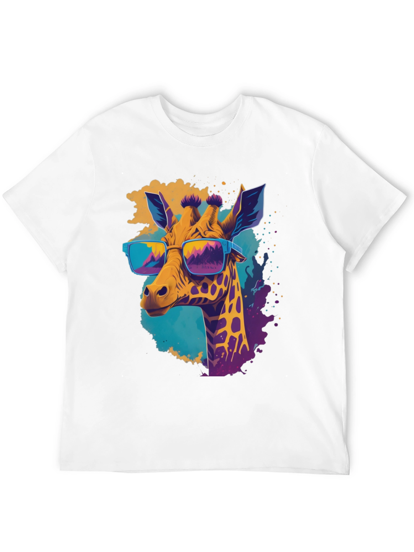 Cool Giraffe Graphic Tee - Stylish Mens Black T-Shirt