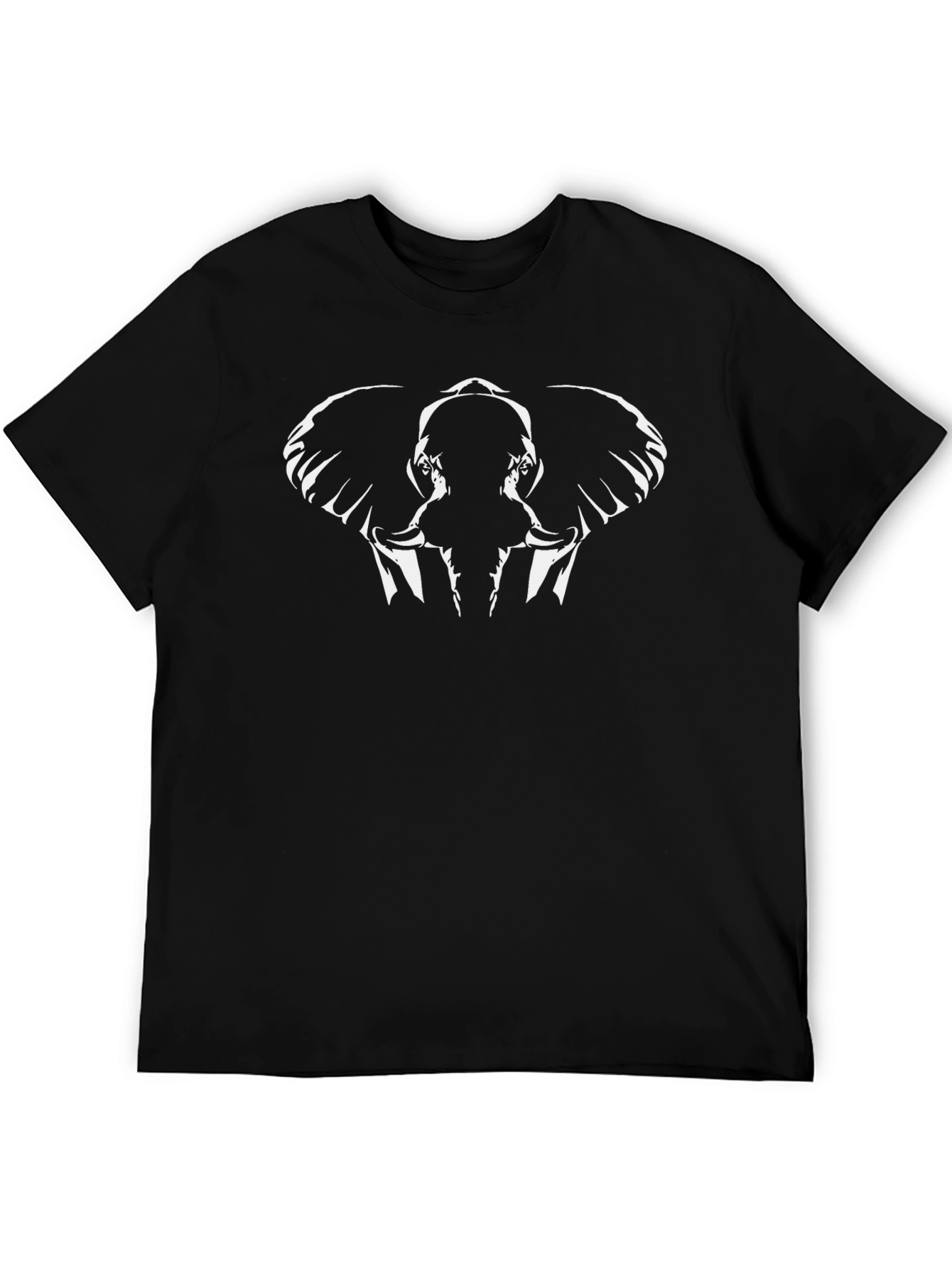 Elephant Graphic Print Black T-Shirt for Men