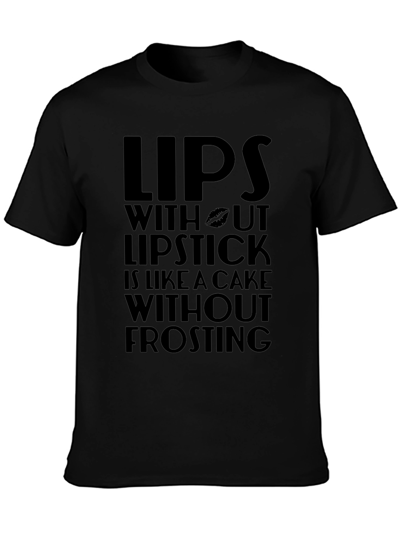 Lips Lipstick Cake Frosting Funny Graphic T-Shirt
