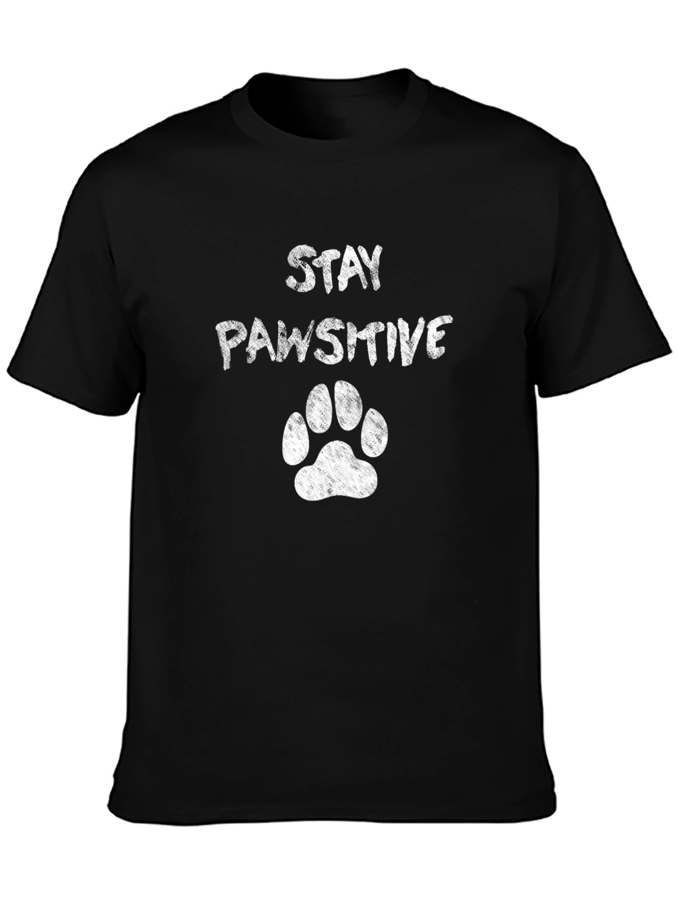 Stay Pawsitive Black T-Shirt for Dog Lovers