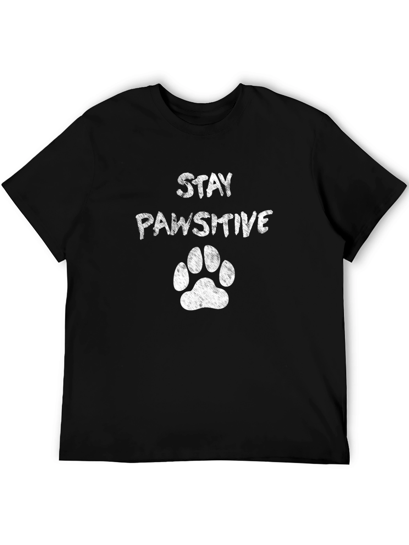Stay Pawsitive Black T-Shirt for Dog Lovers