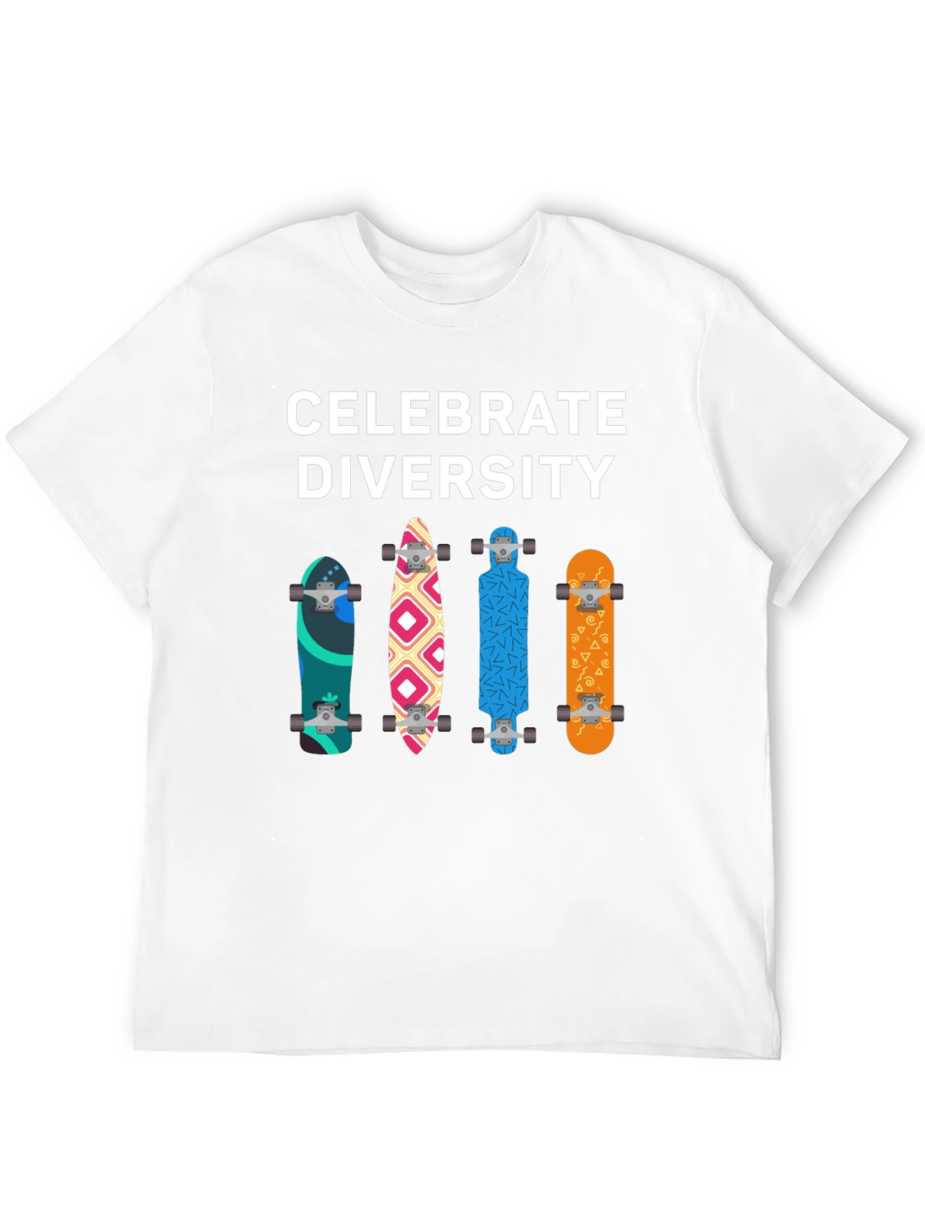 Celebrate Diversity Skateboard Graphic T-Shirt