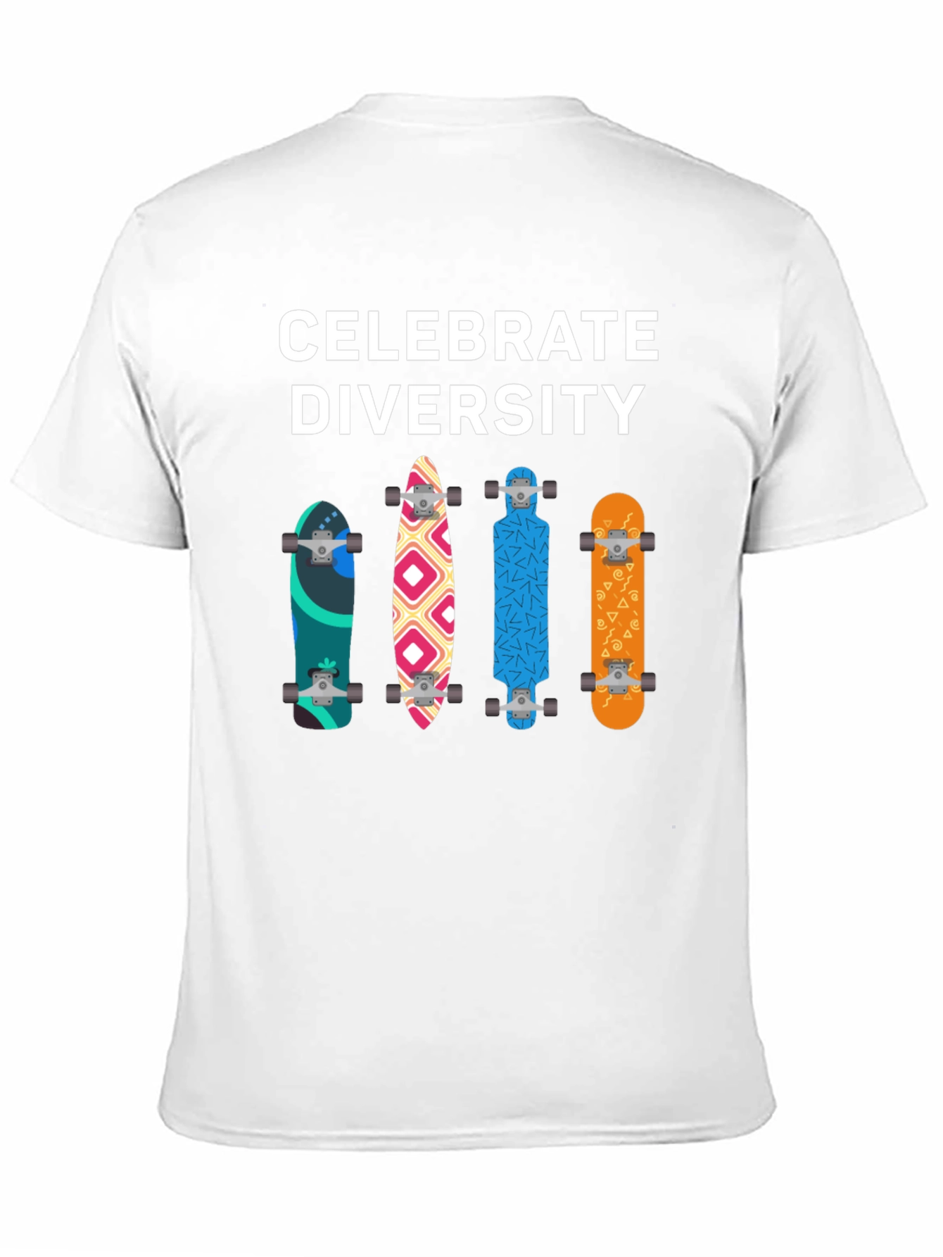 Celebrate Diversity Skateboard Graphic T-Shirt