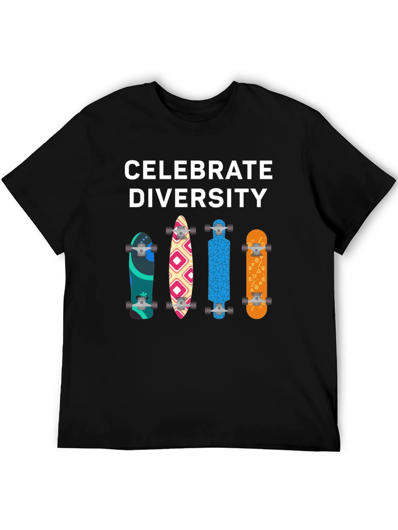 Celebrate Diversity Skateboard Graphic T-Shirt