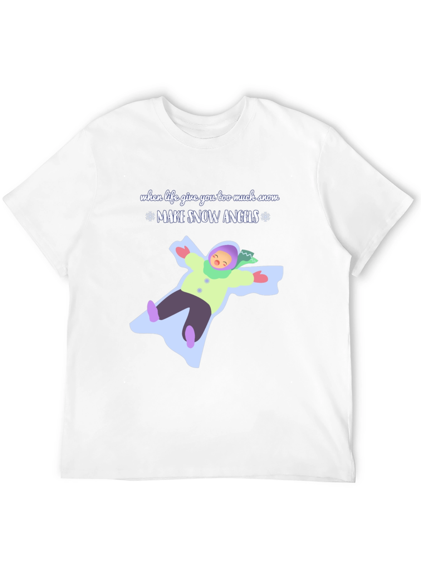 Make Snow Angels Graphic Tee - Winter Fun