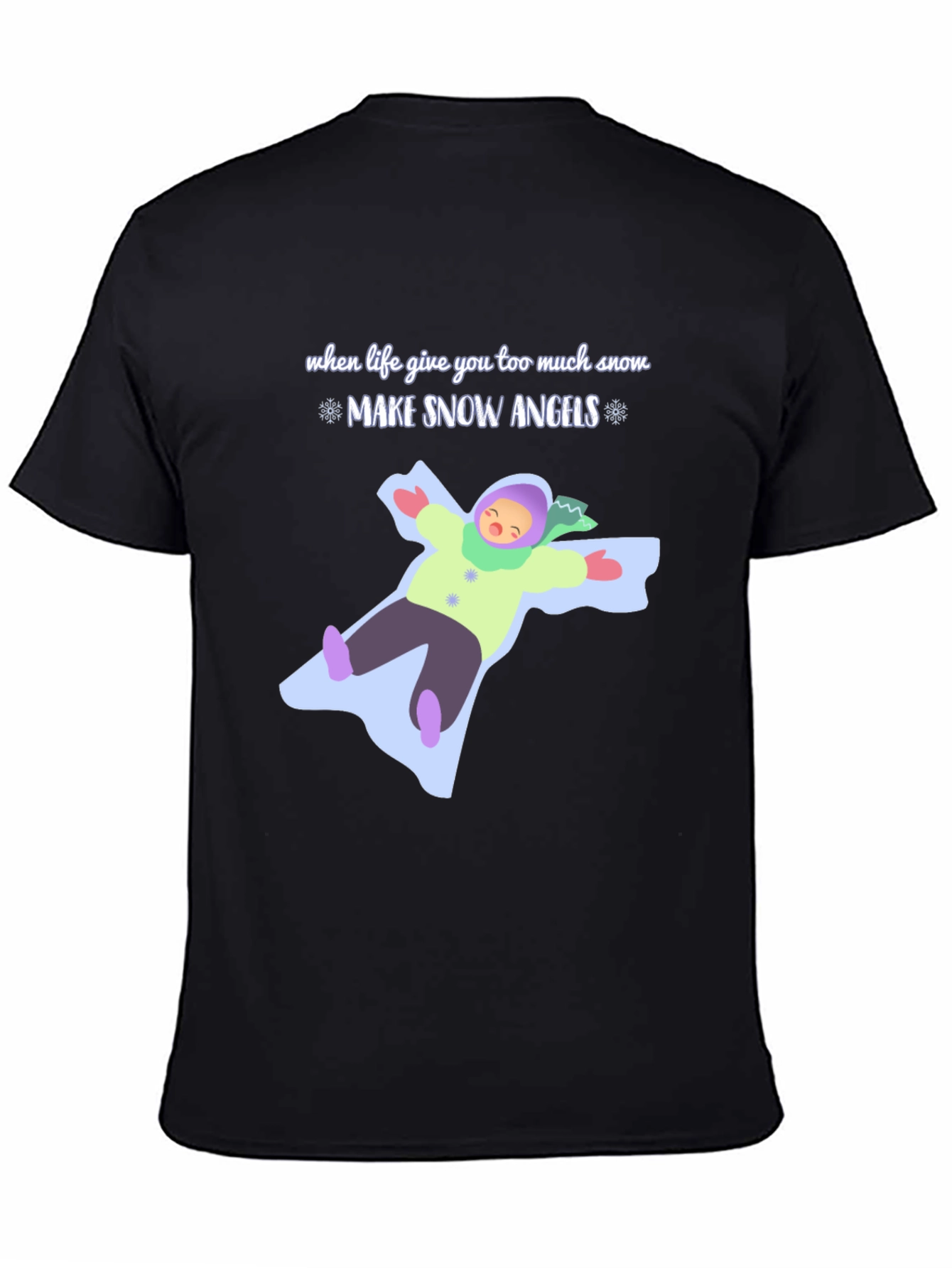 Make Snow Angels Graphic Tee - Winter Fun