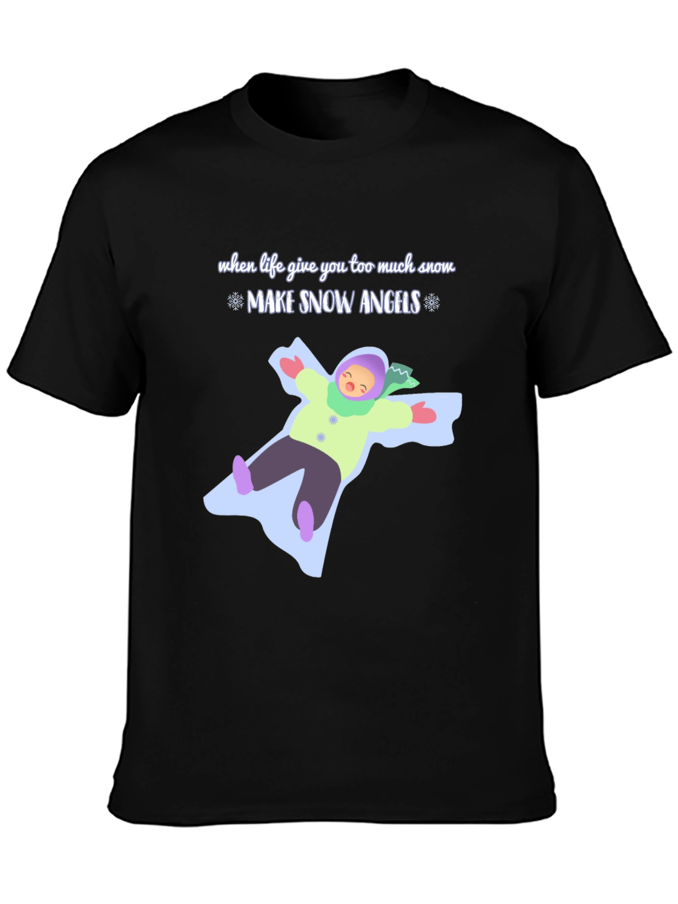 Make Snow Angels Graphic Tee - Winter Fun