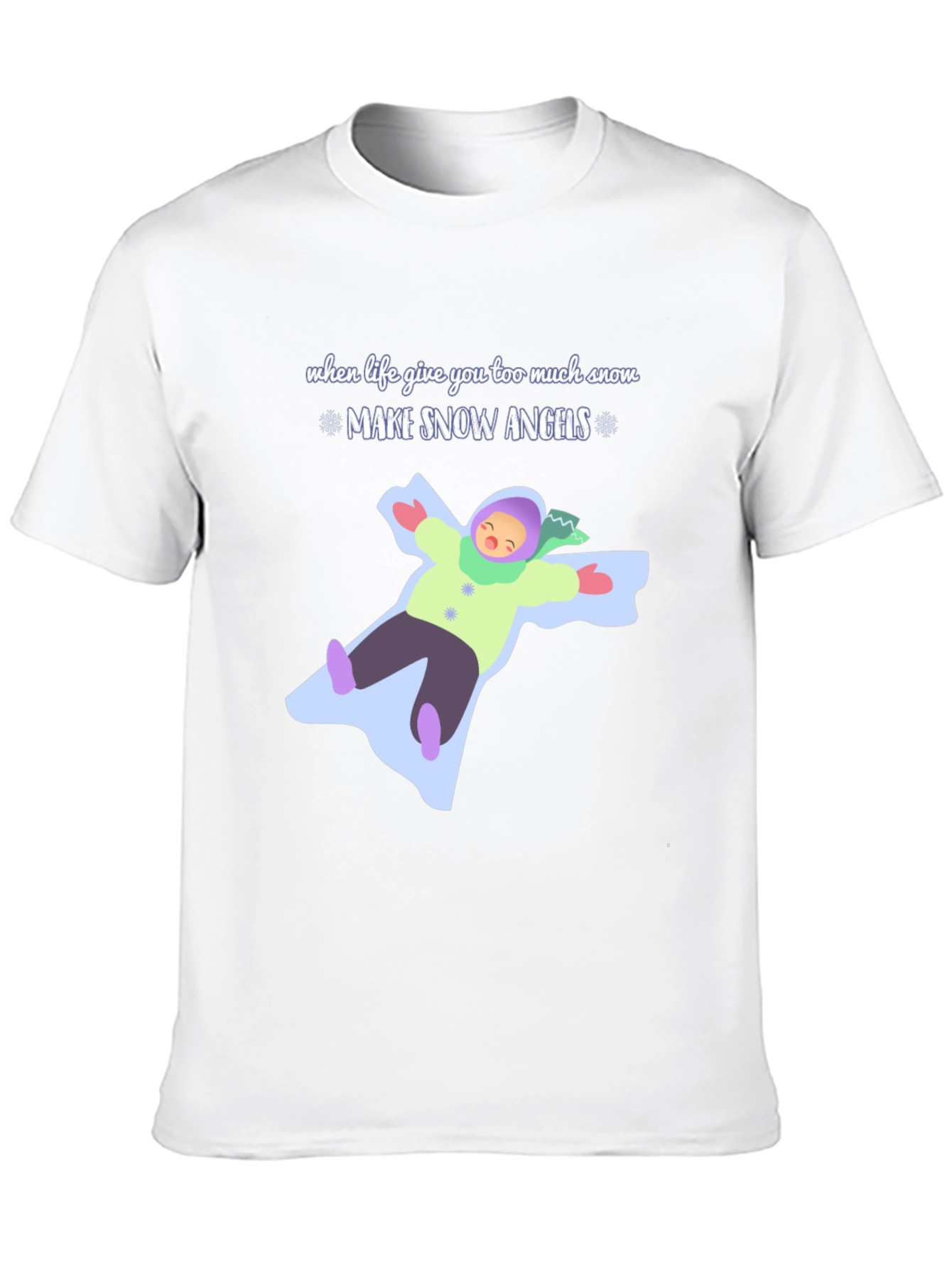 Make Snow Angels Graphic Tee - Winter Fun