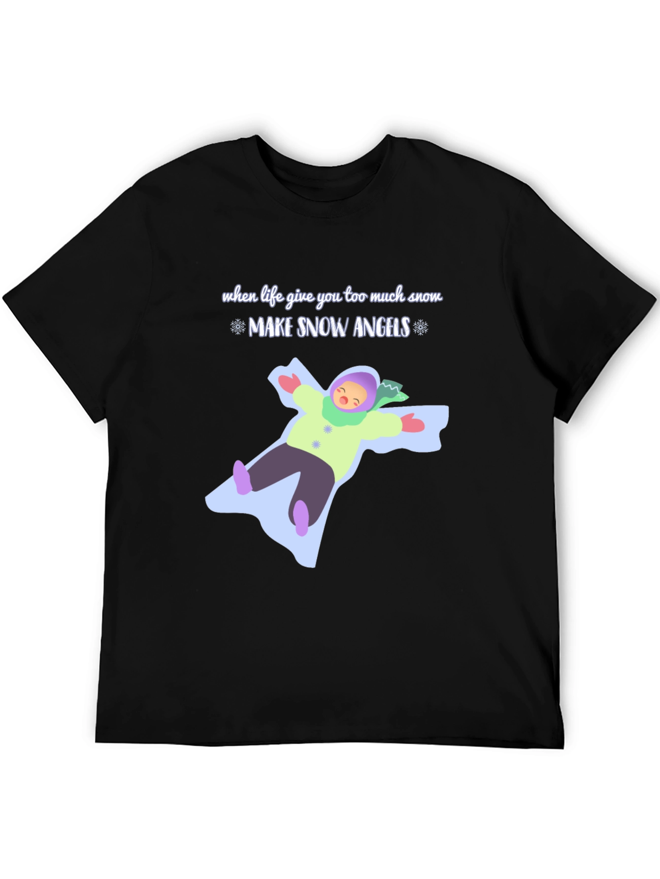 Make Snow Angels Graphic Tee - Winter Fun