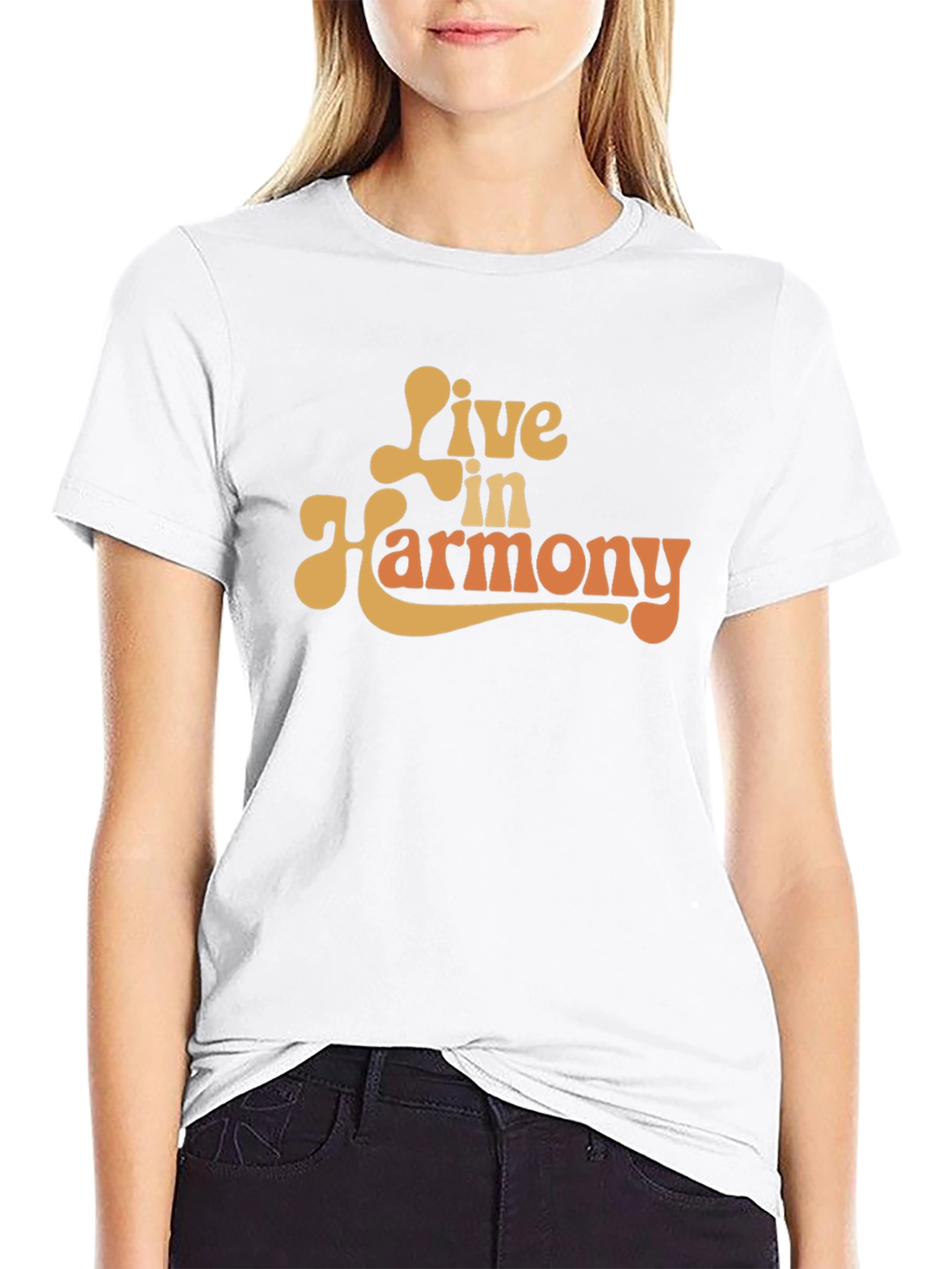 Live in Harmony Graphic T-Shirt - Retro Style
