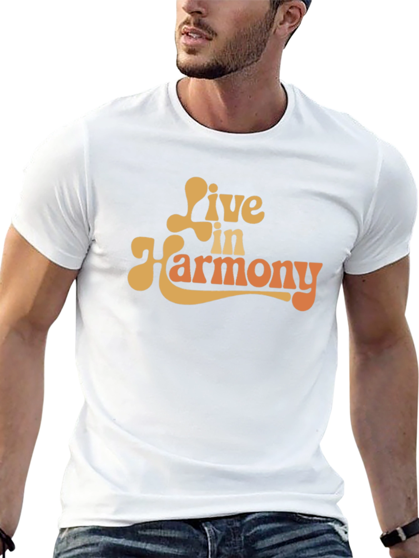 Live in Harmony Graphic T-Shirt - Retro Style