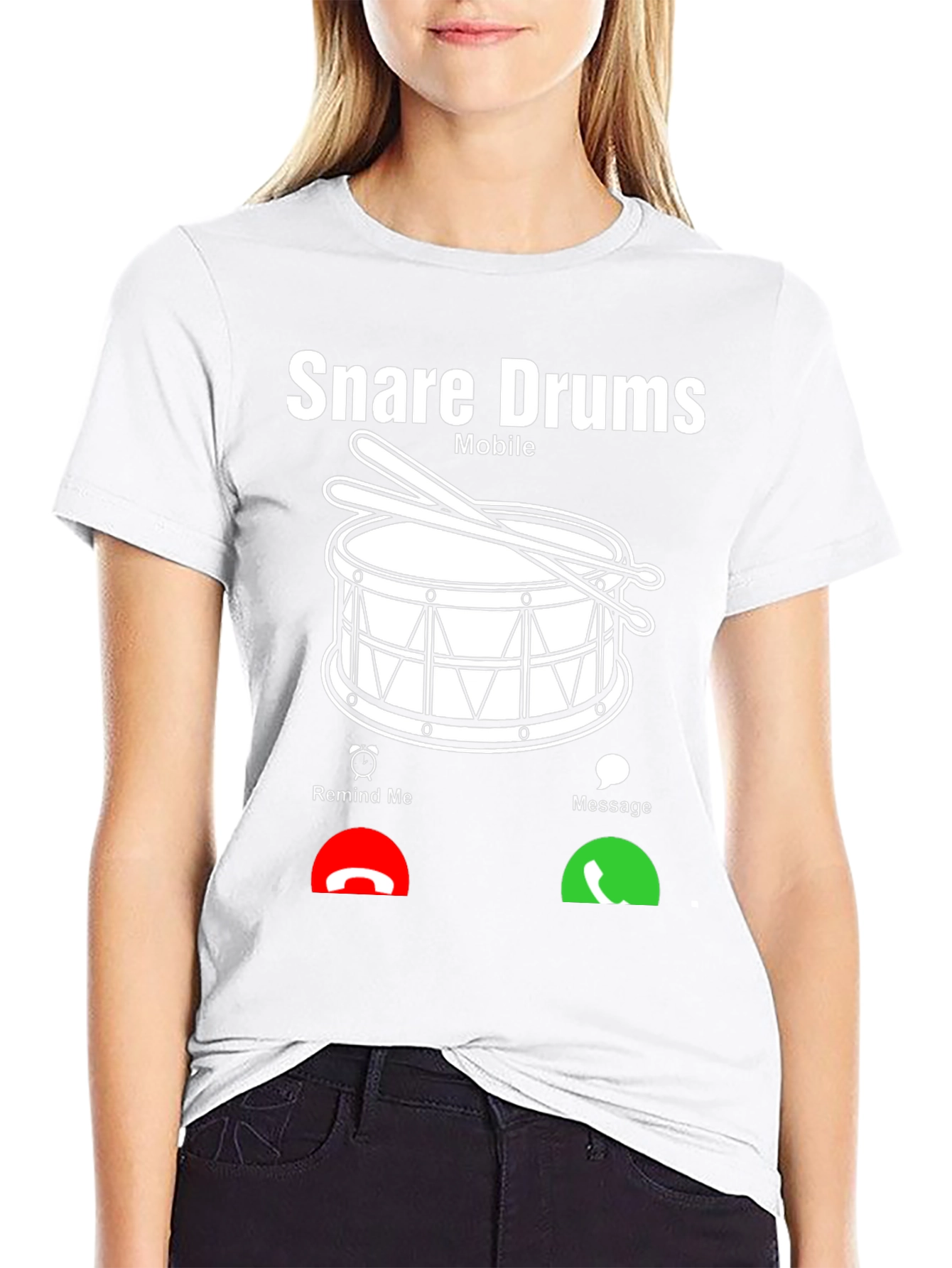 Snare Drums Mobile Incoming Call Black T-Shirt