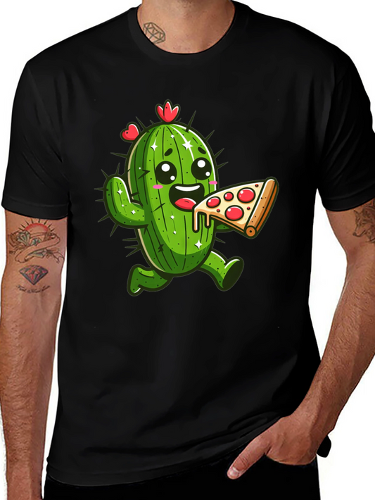 Cactus Pizza Lover T-Shirt - Funny Cartoon Tee