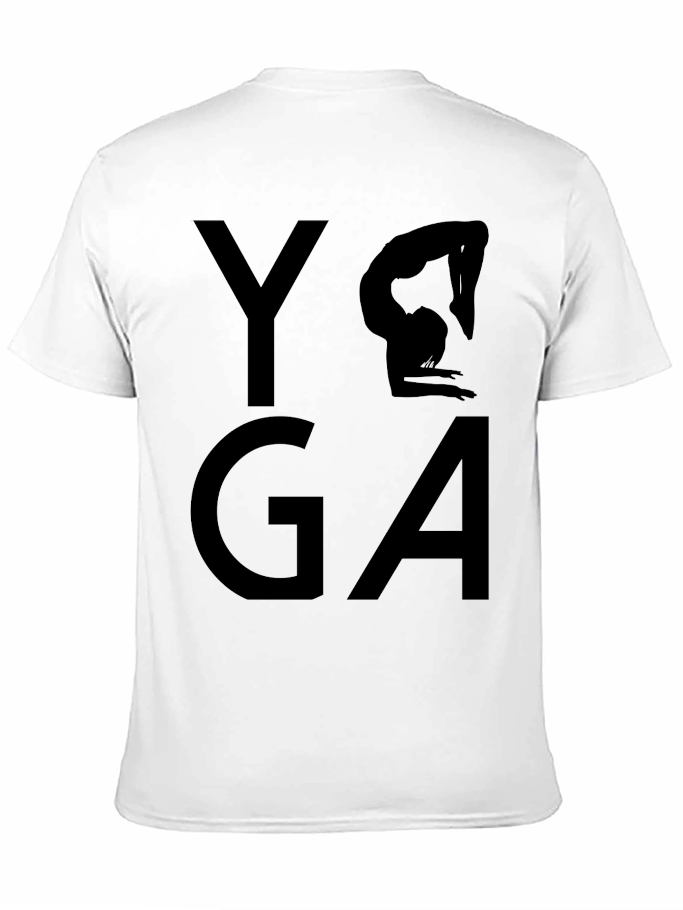 Yoga Pose Graphic Tee - Black Cotton T-Shirt