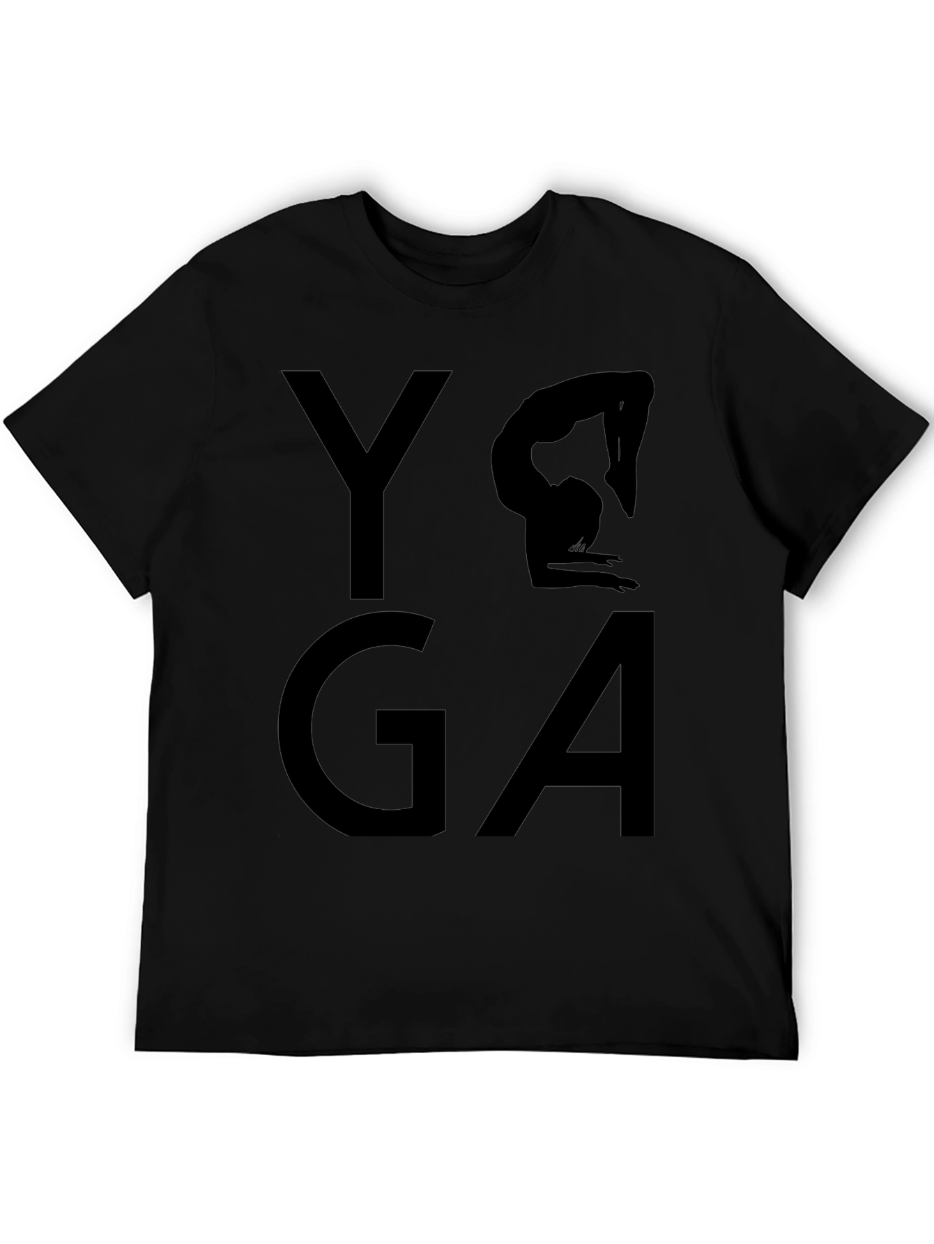 Yoga Pose Graphic Tee - Black Cotton T-Shirt