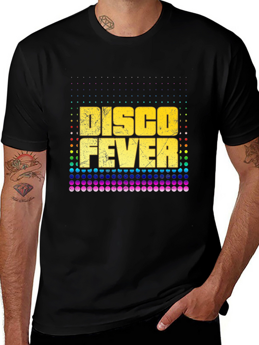 Retro Disco Fever Graphic Tee - Black