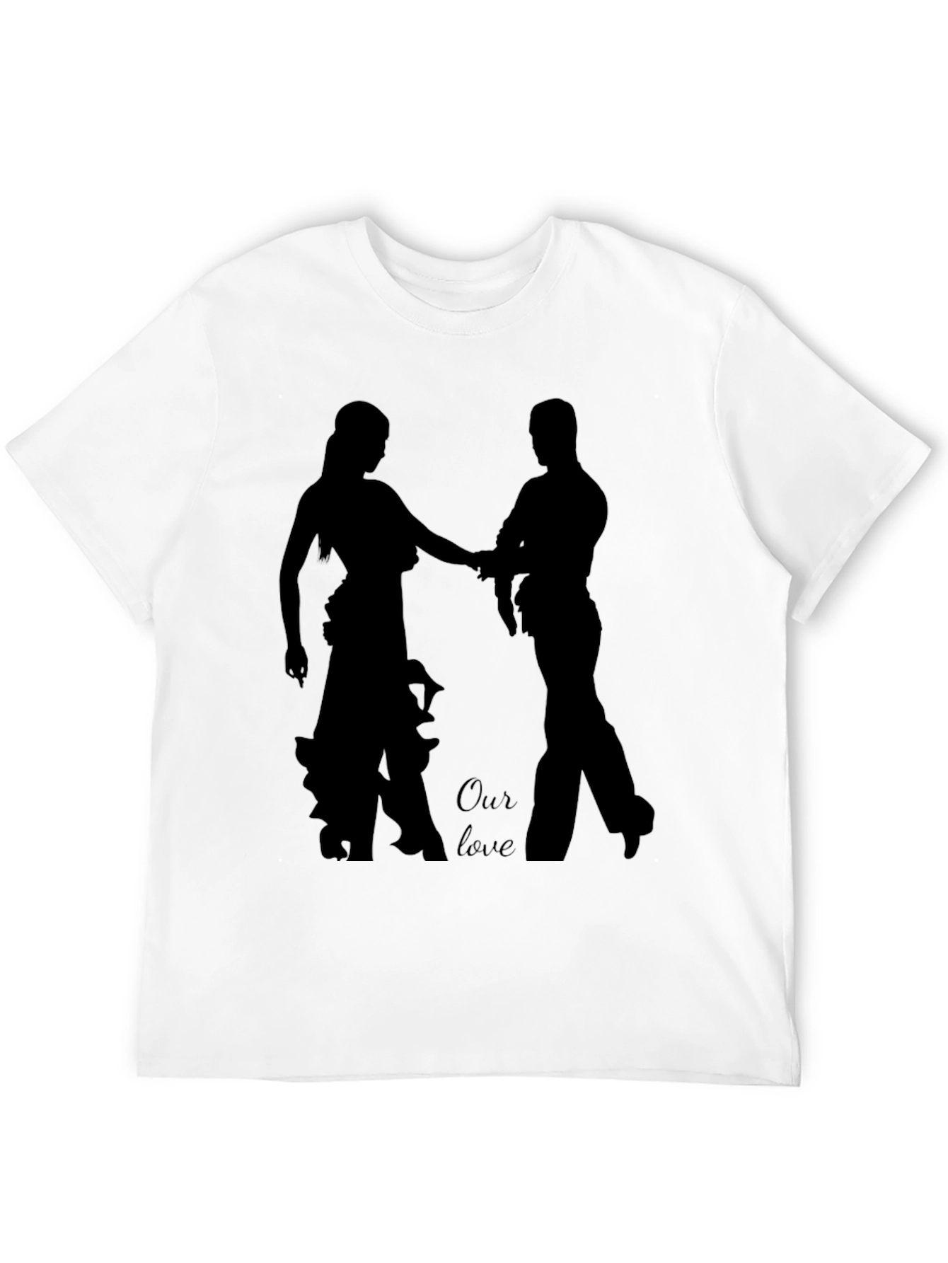 Couple Silhouette Graphic Black T-Shirt