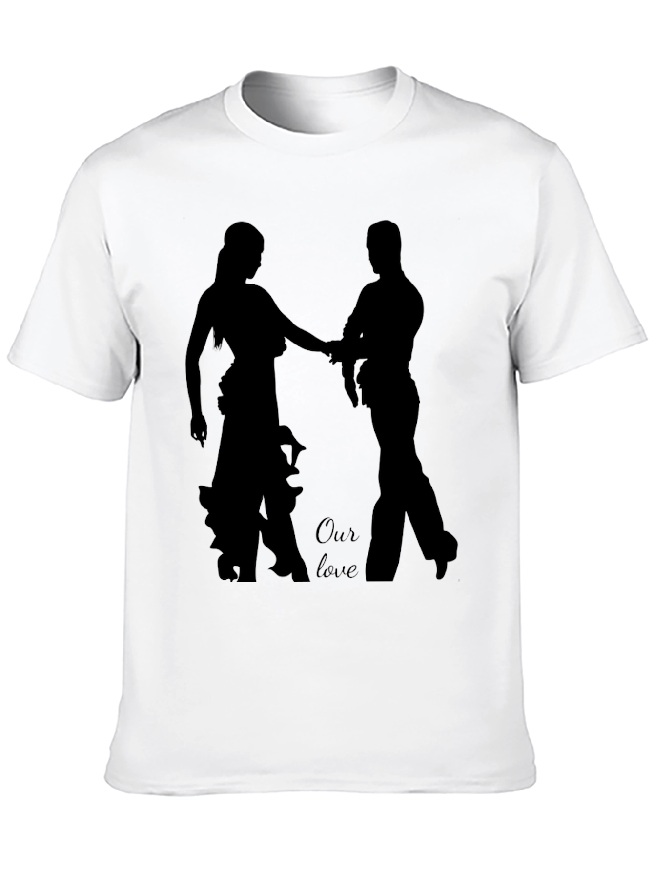 Couple Silhouette Graphic Black T-Shirt