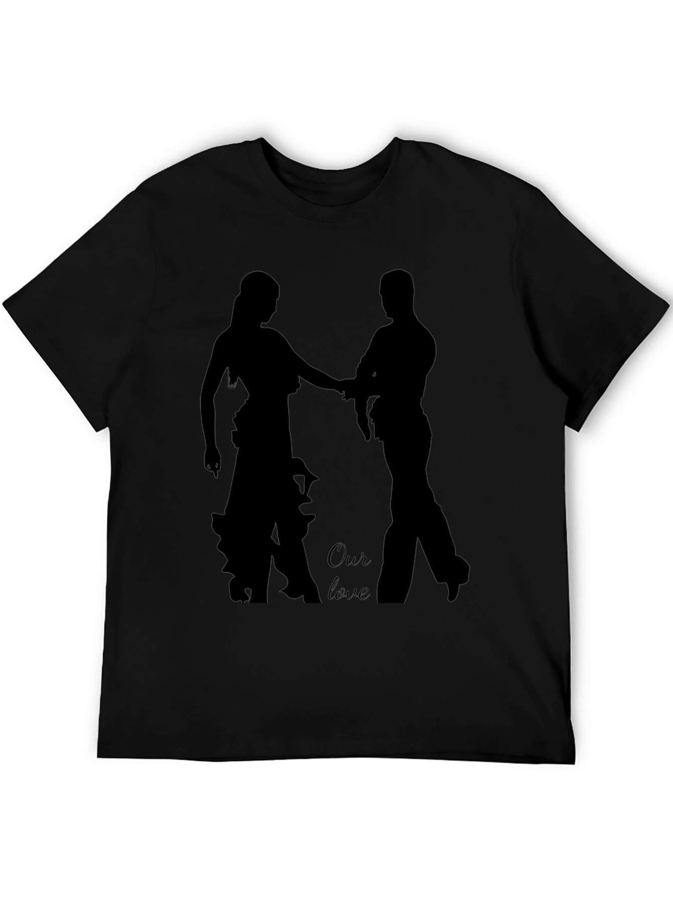 Couple Silhouette Graphic Black T-Shirt