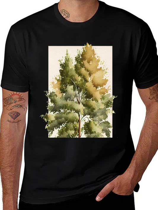 Watercolor Tree Graphic Tee - Nature Inspired T-Shirt