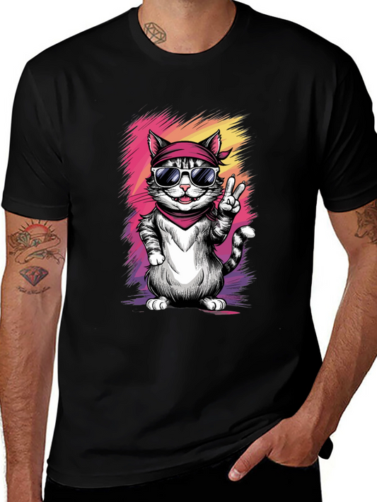 Cool Cat Peace Sign T-Shirt