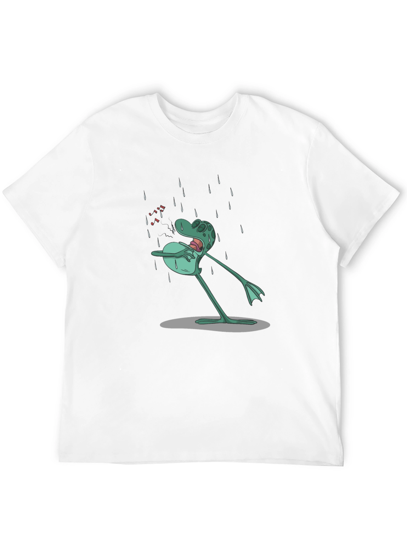 Sad Frog Cartoon Black T-Shirt