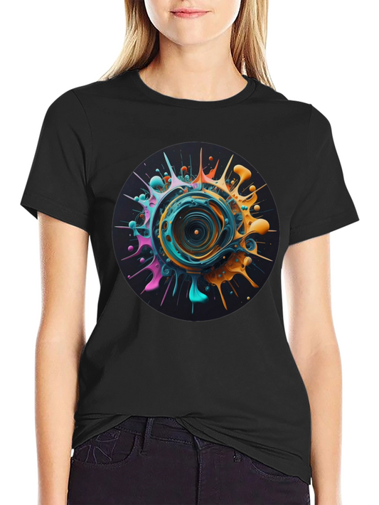 Abstract Swirl Graphic Tee - Bold & Colorful