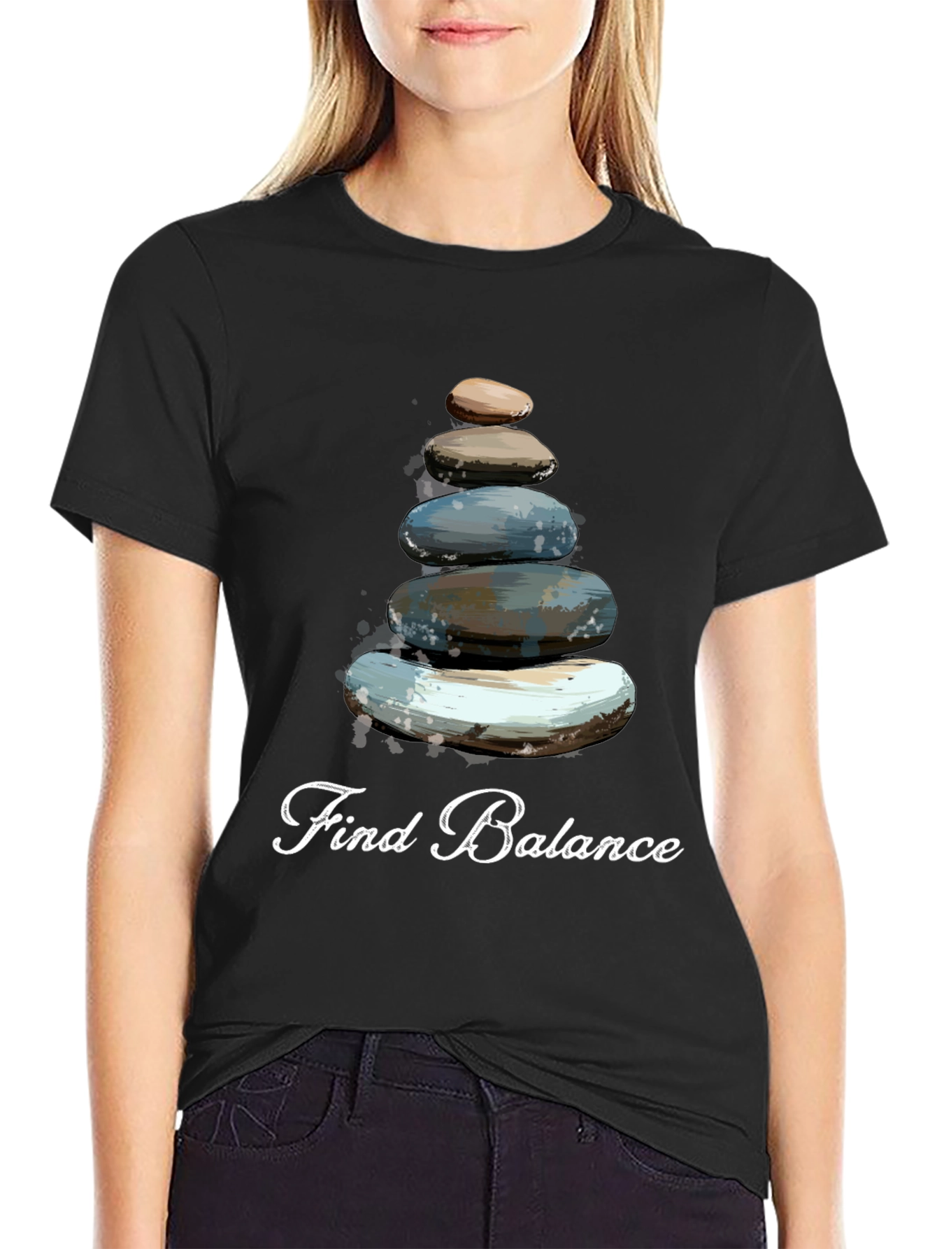 Find Balance T-Shirt - Stacked Stone Graphic Tee