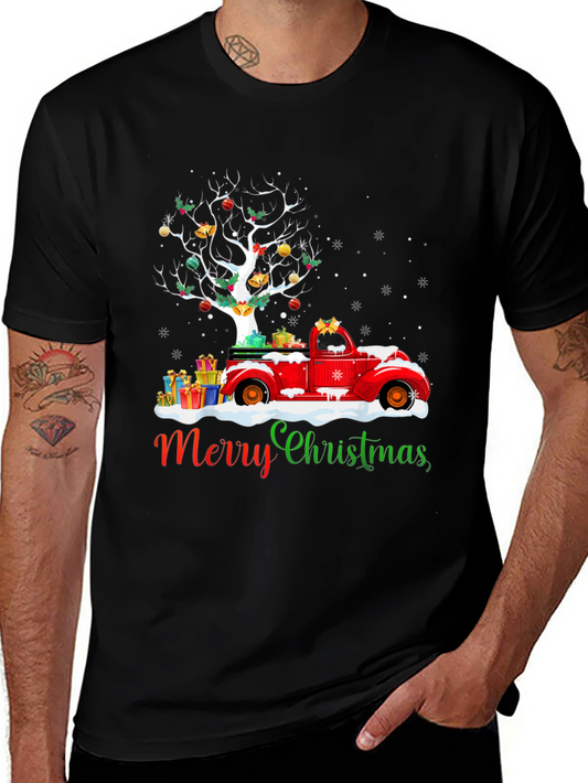 Christmas Tree Truck Graphic T-Shirt