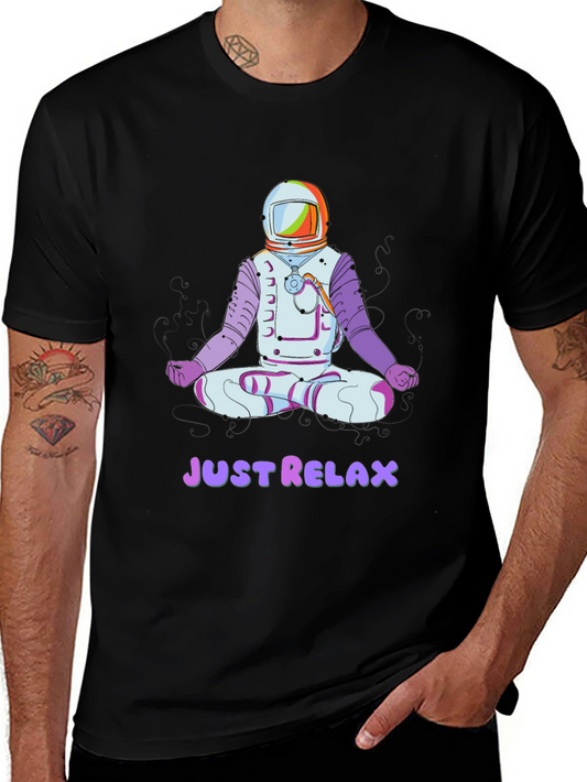 Astronaut Meditating T-Shirt - Just Relax Graphic Tee