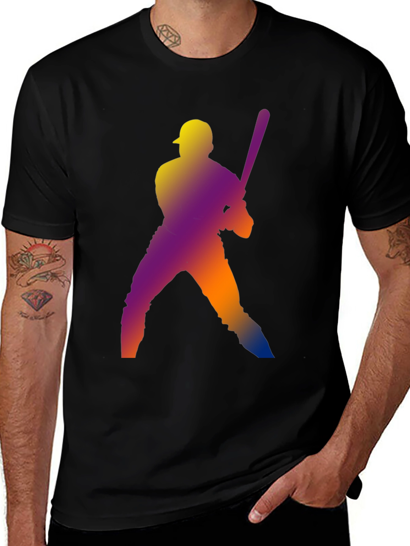Baseball Silhouette Graphic T-Shirt