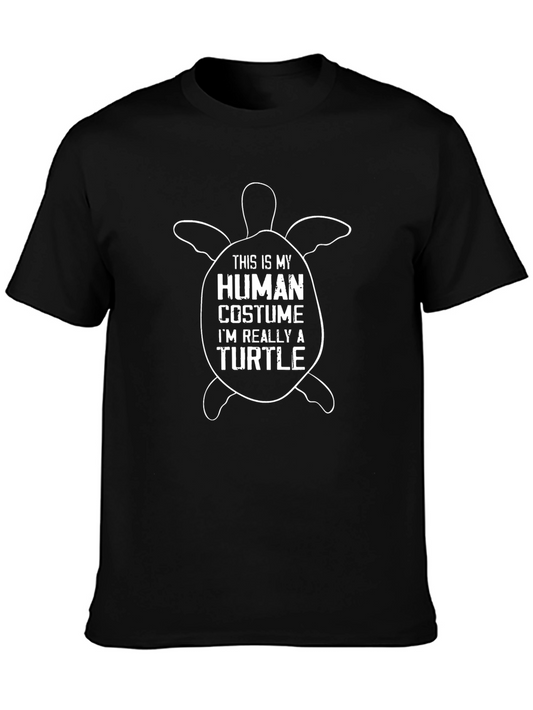Human Costume Turtle Graphic Tee - Black