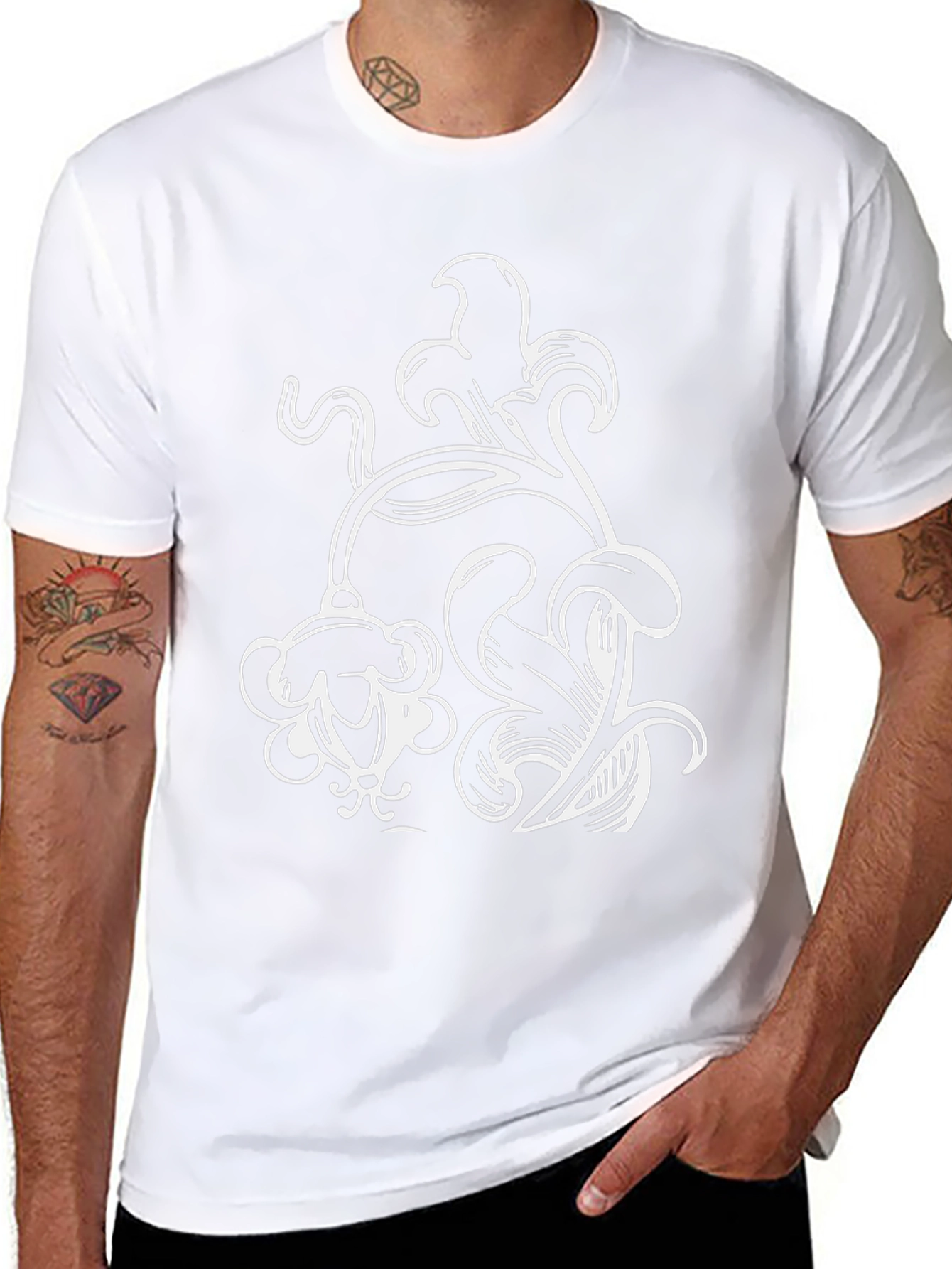 Floral Graphic Print Black T-Shirt