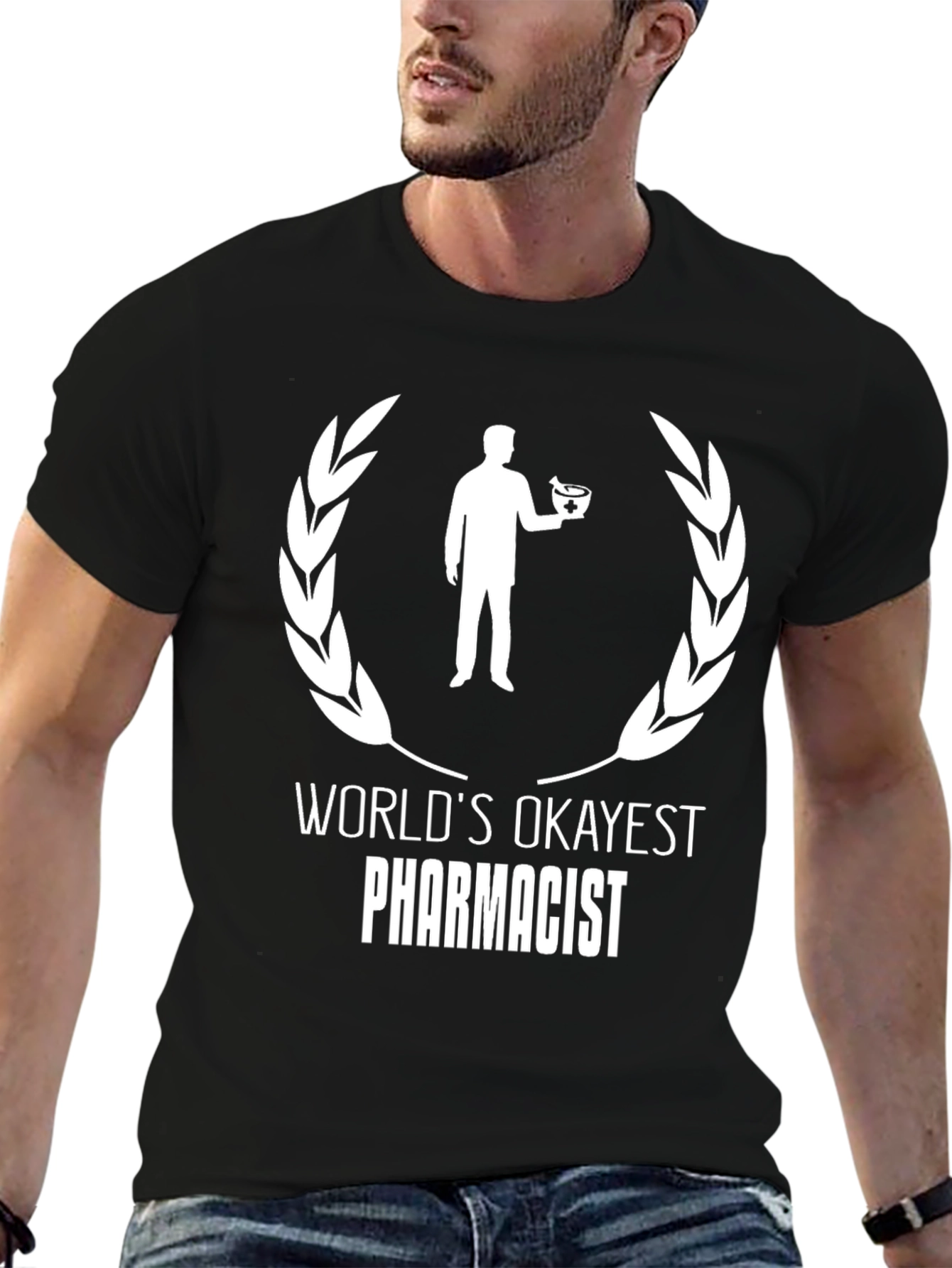 Worlds Okayest Pharmacist T-Shirt - Funny Gift