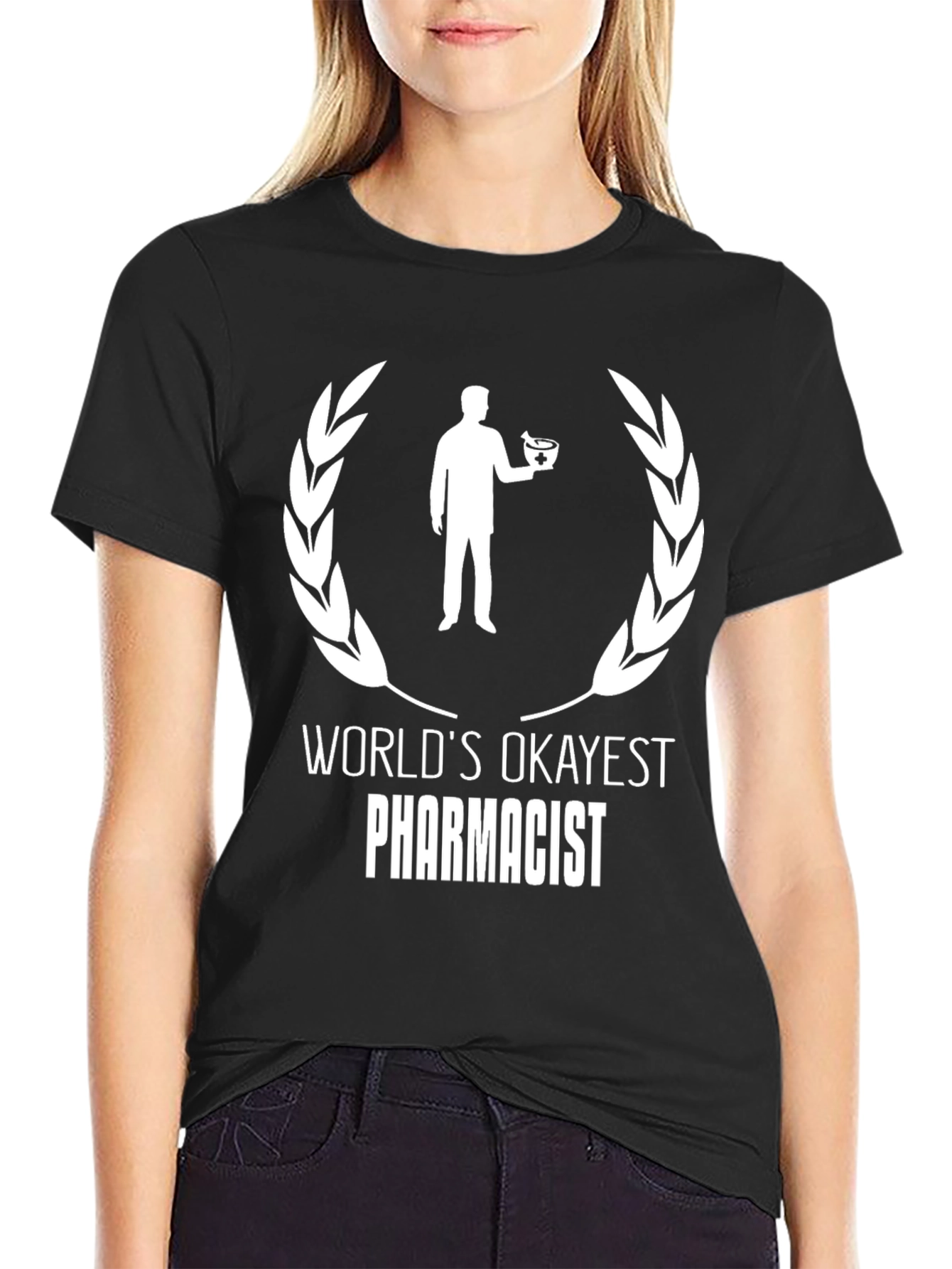 Worlds Okayest Pharmacist T-Shirt - Funny Gift